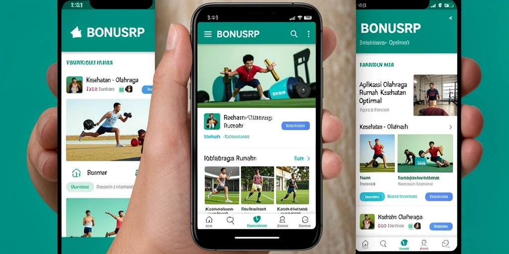 Antarmuka aplikasi BONUSRP yang menarik dengan berbagai pilihan latihan.