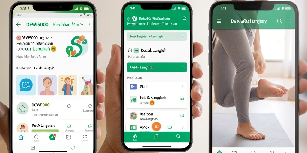 Antarmuka DEWI5000 menampilkan data pelacakan langkah secara jelas.