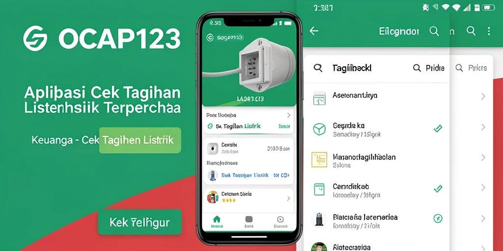 Antarmuka GOCAP123 untuk cek tagihan listrik yang mudah digunakan.