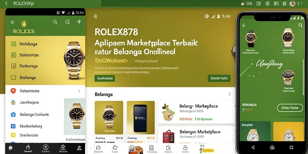 Tampilan antarmuka aplikasi ROLEX878 yang memudahkan berbelanja.