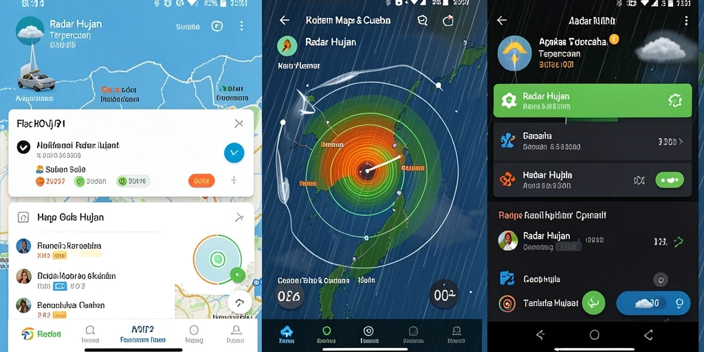 Antarmuka aplikasi SVIP1 menunjukkan peta radar hujan yang detail.