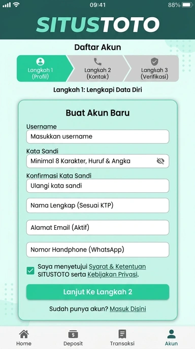 Panduan Lengkap Buat Akun Baru Situstoto